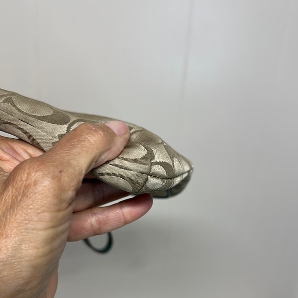 Coach Tan and Teal Clutch Wristlet - Picture 3 of 11